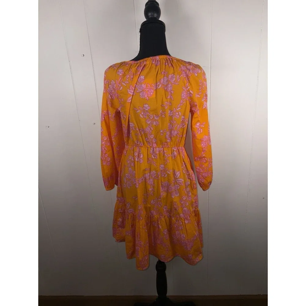 NWT J.Crew Scoopneck‎ Mini DressBird of Paradise Tropic orange and pink 4